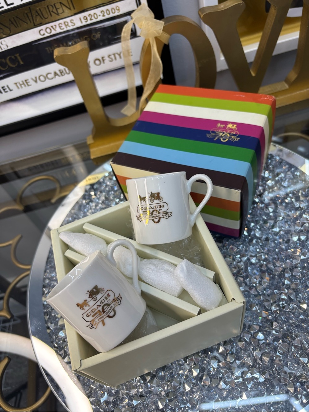 Coach 70th Anniversary Signature Gift Box Mug Set NIB - Picture 3 of 12